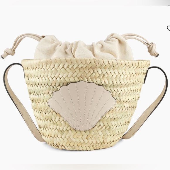 Poolside Mini Ibiza Handwoven Basket Crossbody Bag Coconut - Picture 13 of 16